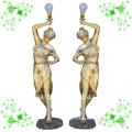 Brass statue of statue with light YL-K002